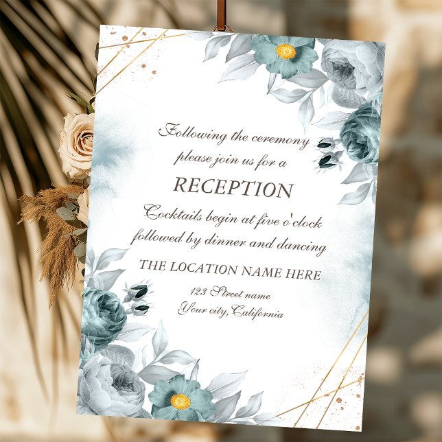 Invitation Mariage Rose de la Monnaie Verte Aquarelle (Créateur téléchargé)