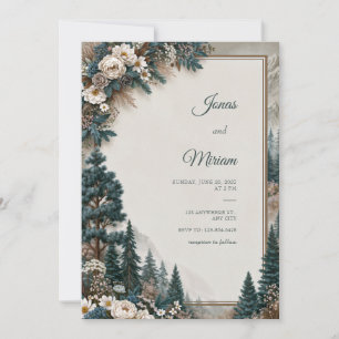 Invitation Mariage Rose de Pin Bleu