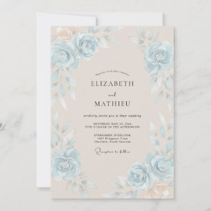 Invitation Mariage Rose de Sable Céleste