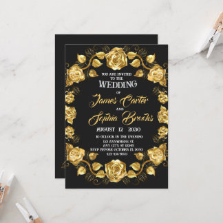 Invitation Mariage rose d'or