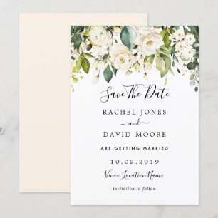 Invitation Mariage Rose Dorée Blanc Enregistrez La Date
