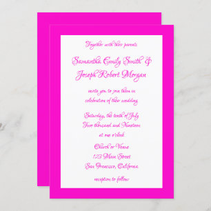 Invitation Mariage rose et blanc chaud