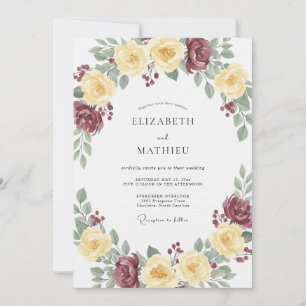 Invitation Mariage Rose Fleur de Prunier Beurre