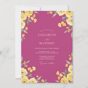 Invitation Mariage Rose Fuschsi Rose