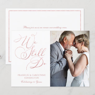 Invitation Mariage rose Gold Foil Anniversaire Vow Renouvelle