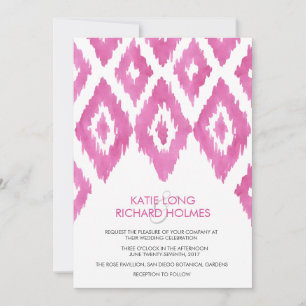 Invitation Mariage rose Ikat