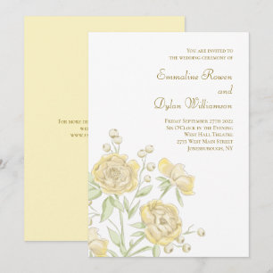 Invitation Mariage Rose Jaune