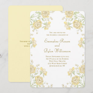 Invitation Mariage Rose Jaune