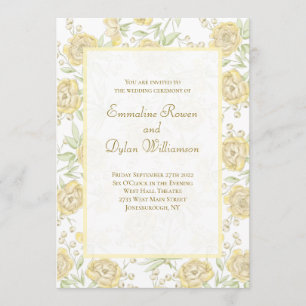 Invitation Mariage Rose Jaune