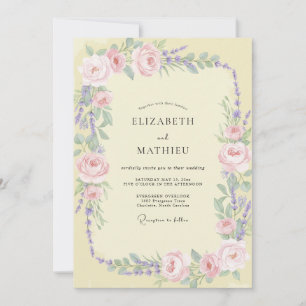 Invitation Mariage Rose Lavande Beurre