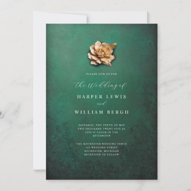 Invitation mariage rose minimaliste (Devant)
