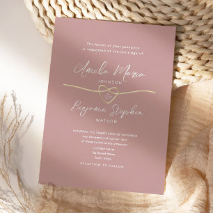 Invitation Mariage Rose minimaliste moderne Dusty