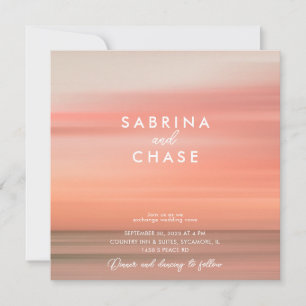 Invitation Mariage Rose moderne chic