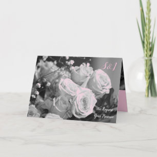 Invitation Mariage rose noir blanc et gris