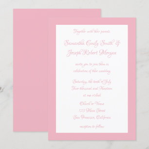Invitation Mariage rose pâle et blanc