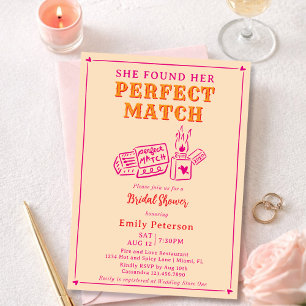 Invitation Mariage Rose Parfait Dessiné à la Main Shower de M