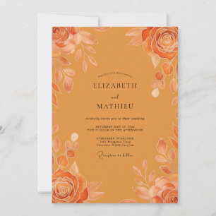 Invitation Mariage Rose Peinte Ambre