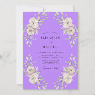 Invitation Mariage Rose Peinte de Lilas