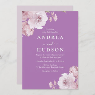 Invitation Mariage Rose Purple & Mauve Dusty