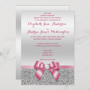 Invitation Mariage rose romantique élégant de parties