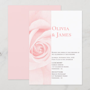 Invitation Mariage rose rose rose vierge moderne