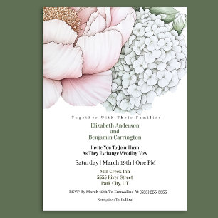 Invitation Mariage Rose Saumon Pivoine