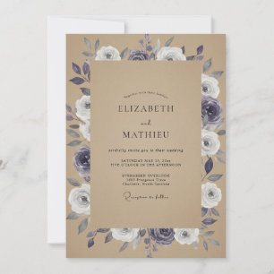 Invitation Mariage Rose Tan Améthyste
