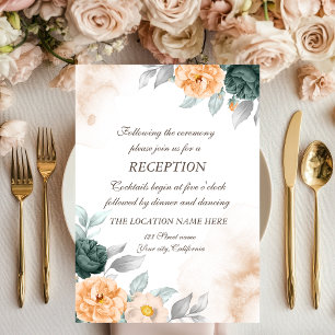 Invitation Mariage Roses Vertes Aquarelle