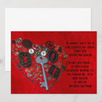 Mariage rouge de coeur de Steampunk