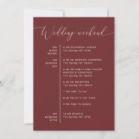 Mariage Rouge Vin Profond | Calendrier de fin de s