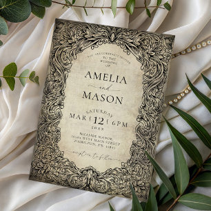 Invitation Mariage Rouleau de Conte de Fées Victorien Vintage