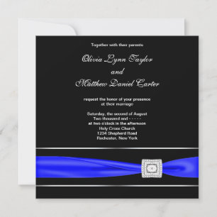 Invitation Mariage Royal Bleu et Noir