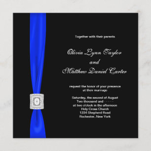 Invitation Mariage Royal Bleu et Noir