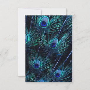 Invitation Mariage Royal Blue Purple Peacock Plumes