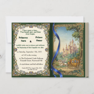 Invitation Mariage royal de conte de fées Il était une fois u