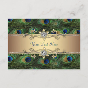 Invitation Mariage Royal Indien Paon Or Vert Émeraude