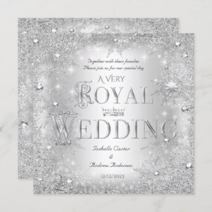 Invitation Mariage royal Silver Winter Wonderland Crown