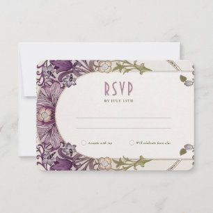 Invitation Mariage RSVP Art Nouveau William Morris Lavender I
