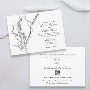 Invitation Mariage RSVP du code QR tout-en-un de Washington D