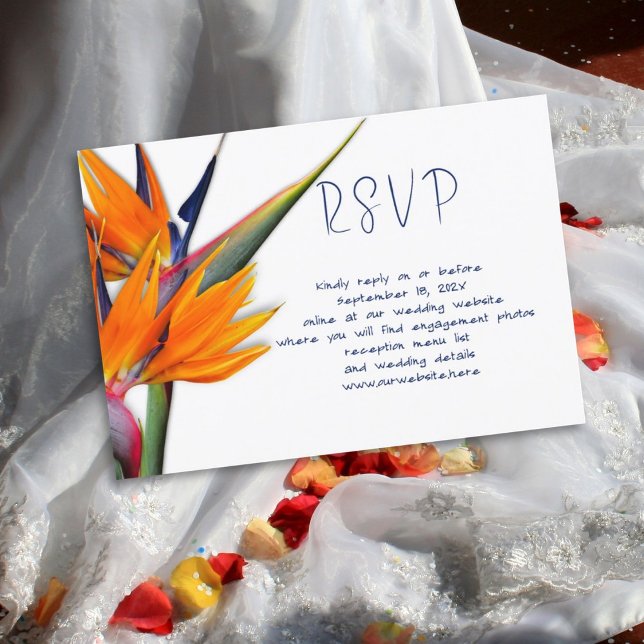 Invitation Mariage RSVP Online Bird-of-paradise Répondre Cart (Créateur téléchargé)