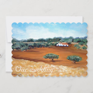 Invitation Mariage rural portugais rustique dans la maison al