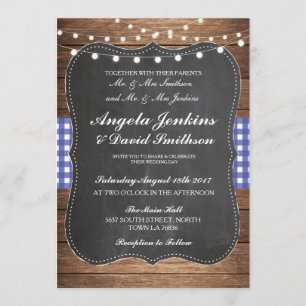 Invitation Mariage Russe Chalk Blue Wood Lights Barn Invitati