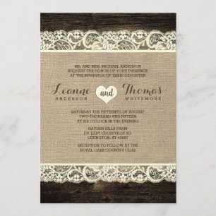 Invitation Mariage russe  Dentelles de bois d'écorce et Burla