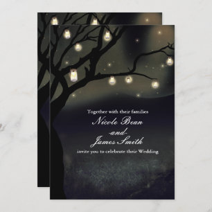Invitation Mariage Russe Night Tree & Mason Jar