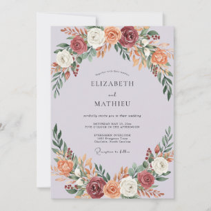 Invitation Mariage Rust Abricot Ranunculus Eucalyptus