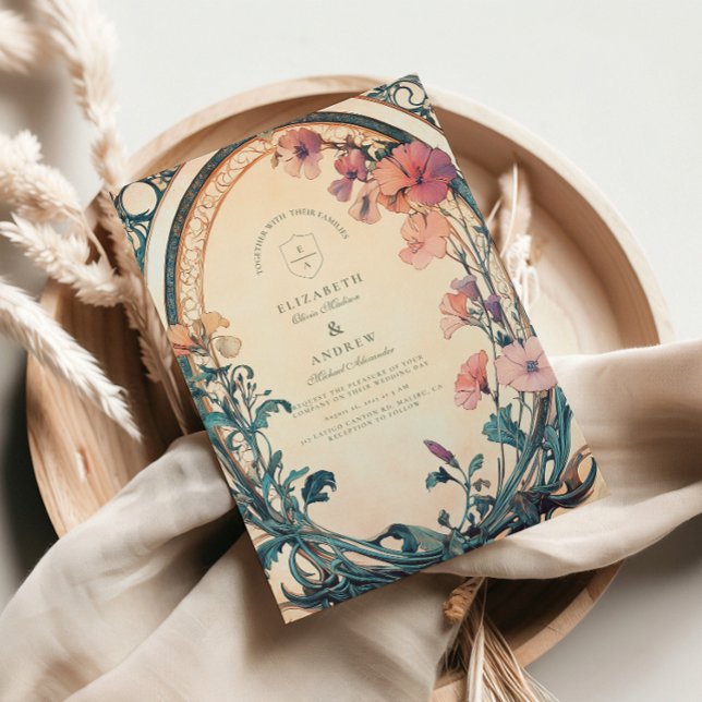 Invitation Mariage Rust Blue Bloom (Créateur téléchargé)