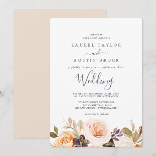 Invitation Mariage Rustic Earth Florals