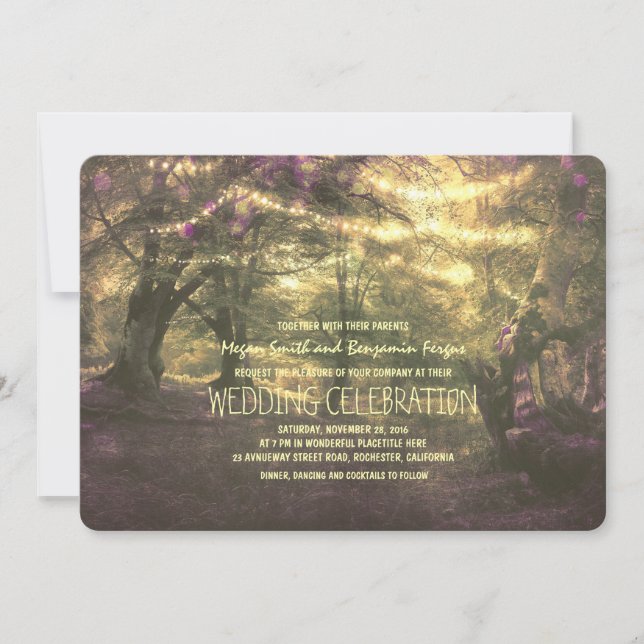Invitation Mariage Rustique à cordes de bois (Devant)