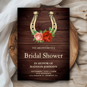 Invitation Mariage rustique à la campagne avec fleurs et fer