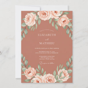 Invitation Mariage Rustique Artistique en Terracotta
